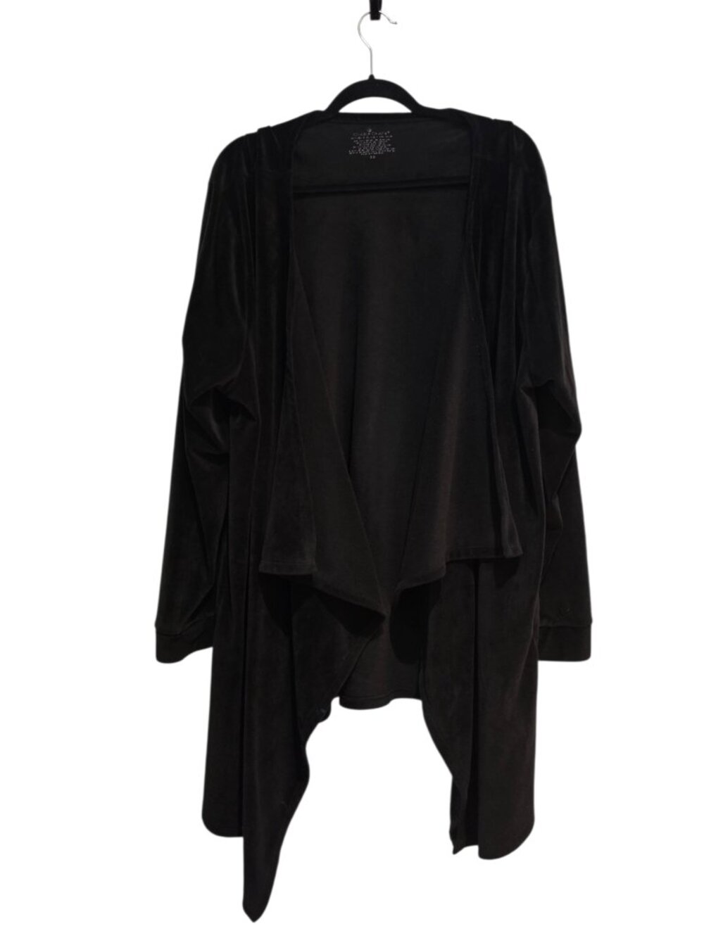 Cuddl Duds Beautiful Black Velvety Waterfall Jacket Size 3X